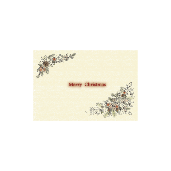 クリスマスカード　ポインセチア