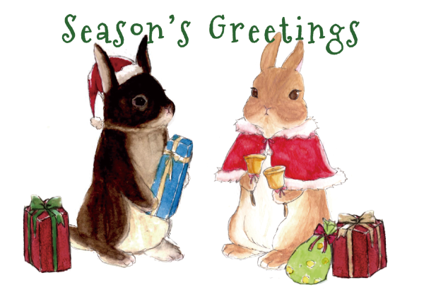 KRAFT PAPER BAG -Season's Greetings ver.-  　ハンドベルとうさぎ（6セット）