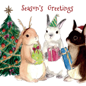KRAFT PAPER BAG -Season's Greetings ver.-  うさぎパーティー（6セット）