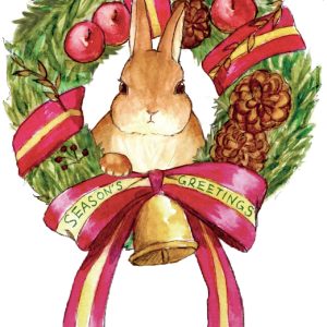 KRAFT PAPER BAG -Season's Greetings ver.-  　リースとうさぎ（6セット）