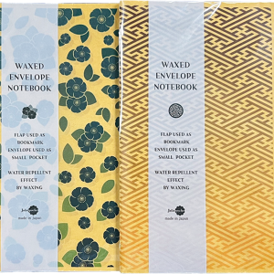 WAX ENVELOPE NOTEBOOK 2Book set  CAMELLIA×SAYAGATA(derk blue×brown-yellow)　(6セット）