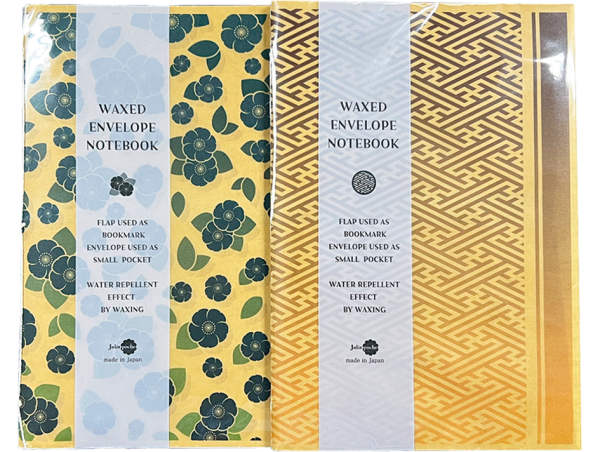 WAX ENVELOPE NOTEBOOK 2Book set  CAMELLIA×SAYAGATA(derk blue×brown-yellow)　(6セット）