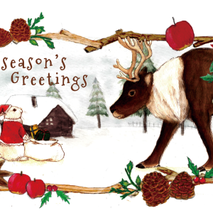 KRAFT PAPER BAG -Season's Greetings ver.- トナカイとうさぎ（6セット）