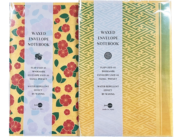 WAX ENVELOPE NOTEBOOK 2Book set  CAMELLIA×SAYAGATA(red×green-cream)　(6セット）