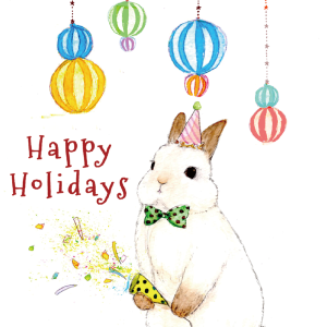 KRAFT PAPER BAG -Season's Greetings ver.-  クラッカーとうさぎ（6セット）