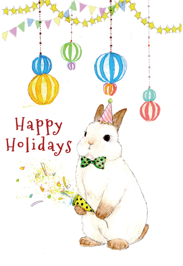 KRAFT PAPER BAG -Season's Greetings ver.-  クラッカーとうさぎ（6セット）