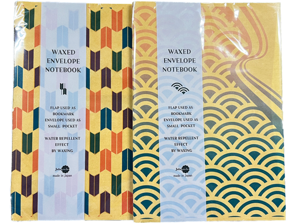 WAX ENVELOPE NOTEBOOK 2Book set  YAGASURI×SEIGAIHA(modern color1×pink-blue)　(6セット）