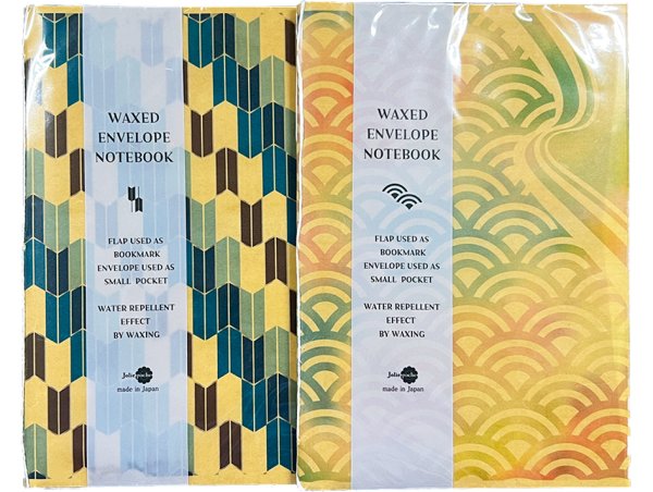 WAX ENVELOPE NOTEBOOK 2Book set  YAGASURI×SEIGAIHA(modern color2×iridescent colors)　(6セット）