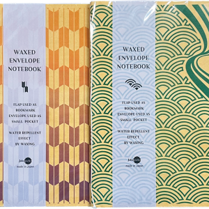 WAX ENVELOPE NOTEBOOK 2Book set  YAGASURI×SEIGAIHA(yellow-purple×green)　(6セット）