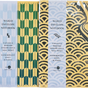 WAX ENVELOPE NOTEBOOK 2Book set  YAGASURI×SEIGAIHA(green-blue×pop black)　(6セット）