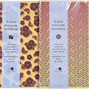 WAX ENVELOPE NOTEBOOK 2Book set  CAMELLIA×SAYAGATA(derk red×purple-cream)　(6セット）