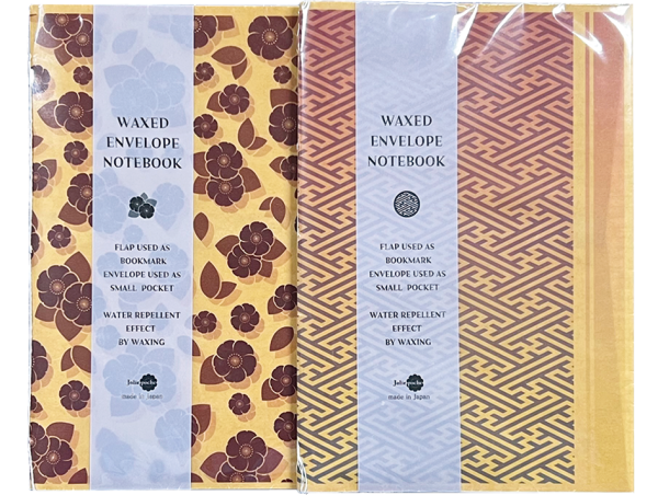 WAX ENVELOPE NOTEBOOK 2Book set  CAMELLIA×SAYAGATA(derk red×purple-cream)　(6セット）