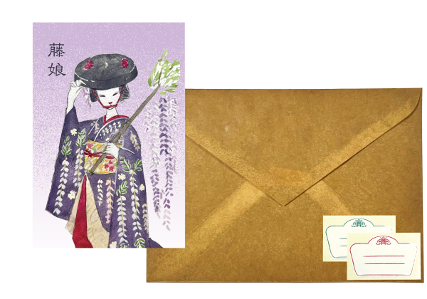 POST CARD＆WAX ENVELOPE　藤娘（6セット） - 画像 (2)