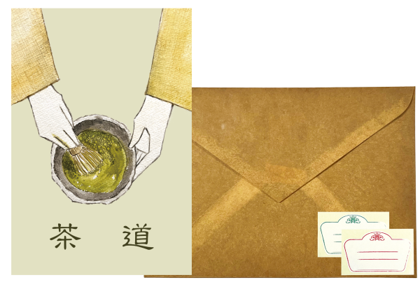 POST CARD＆WAX ENVELOPE　茶道（6セット） - 画像 (2)
