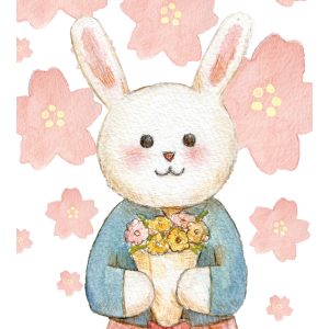 POST CARD  桜ウサギ（1枚入り×６セット）