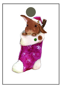 ギフトタグ　GIFT TAG　-Season's Greetings ver.- 靴下とうさぎ（6セット）