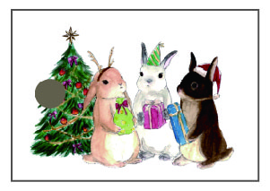 ギフトタグ　GIFT TAG　-Season's Greetings ver.- うさぎパーティー（6セット）