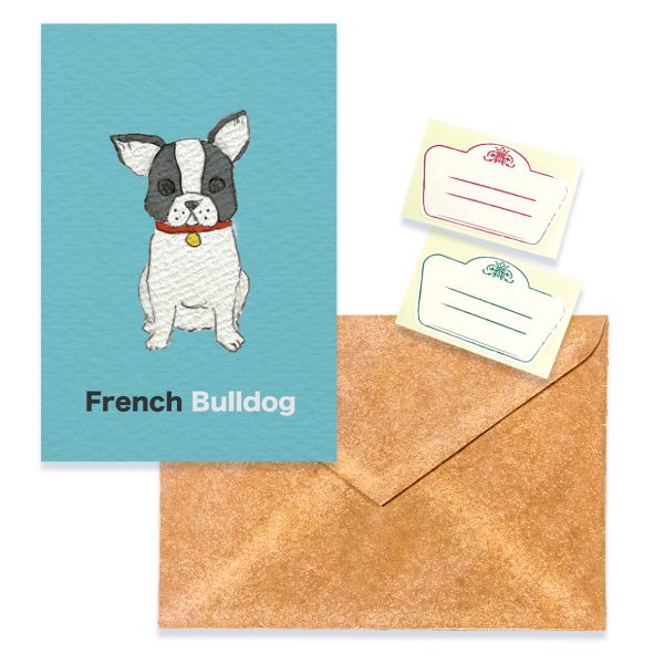 POST CARD＆WAX ENVELOPE　フレンチブルドッグ（6セット） - 画像 (2)