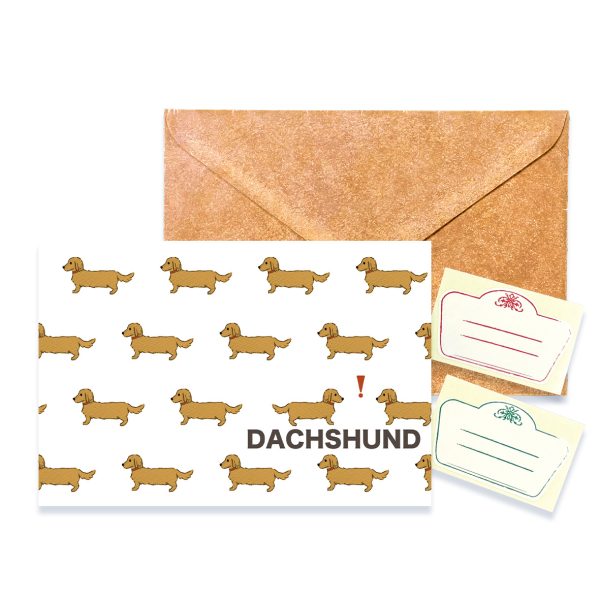 POST CARD＆WAX ENVELOPE　ダックスフンド（6セット） - 画像 (2)