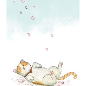 POST CARD  桜と猫（1枚入り×６セット）