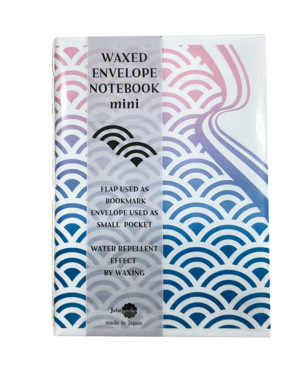 ワックス封筒ノート ミニ  青海波（6セット）　 WAXED ENVELOPE NOTEBOOK mini　SEIGAIHA(6sets) - 画像 (4)