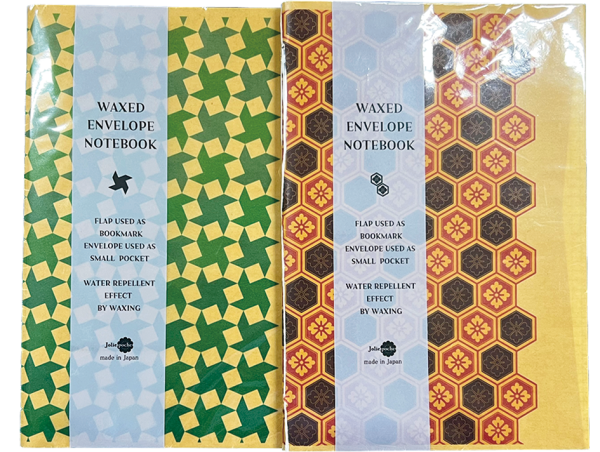 WAX ENVELOPE NOTEBOOK 2Book set  WINDMILL×KIKKO-HANABISI(green×red&chocolate)　(6セット）