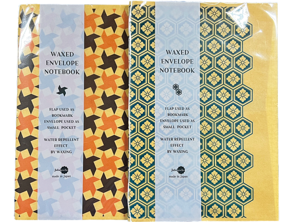 WAX ENVELOPE NOTEBOOK 2Book set  WINDMILL×KIKKO-HANABISI(yellow-light brown×blue)　(6セット)