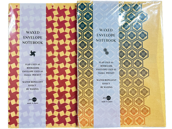 WAX ENVELOPE NOTEBOOK 2Book set  WINDMILL×KIKKO-HANABISI(red×blue-yellow)　(6セット）