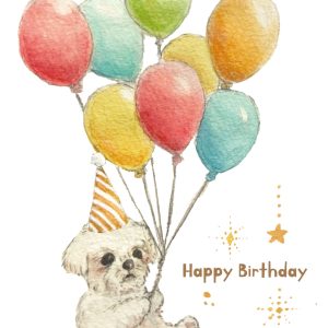 POST CARD  犬ふうせん（1枚入り×６セット）