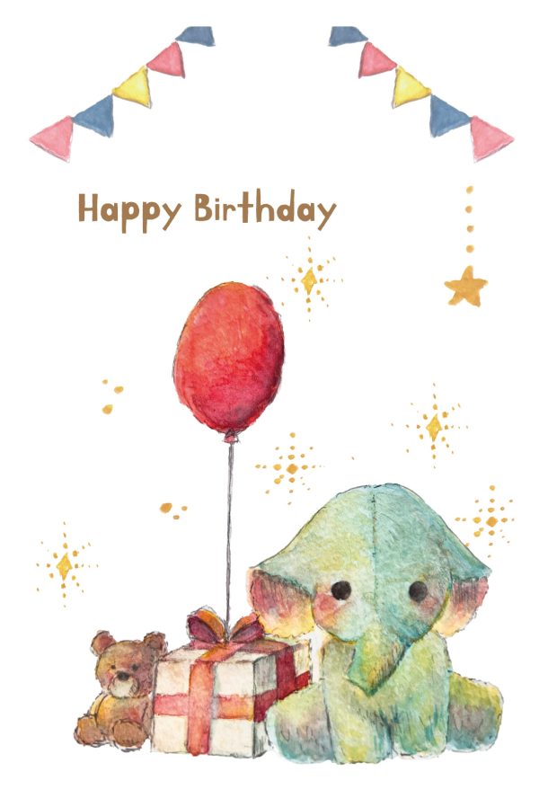 POST CARD  ぞう（1枚入り×６セット）