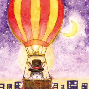 POST CARD  夜の気球（1枚入り×６セット）