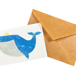 POST CARD  ＆WAX ENVELOPE　くじら（1枚入り×６セット）